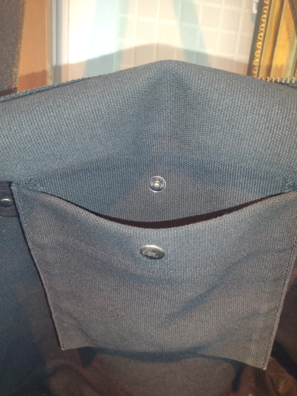 John Varvatos Dark Brown Canvas Shoulder Tote